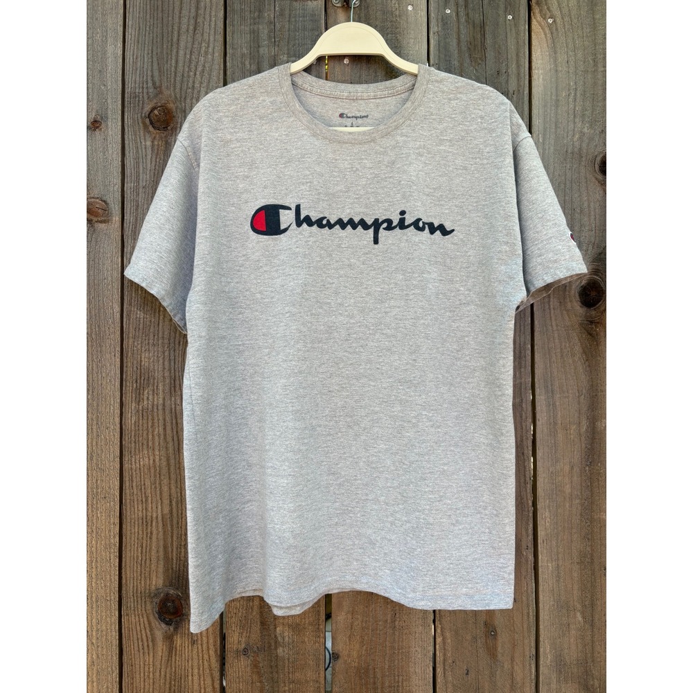 Champion Logo Graphic T-Shirt Crew Neck Short Sleeve Casual‎ Top XL